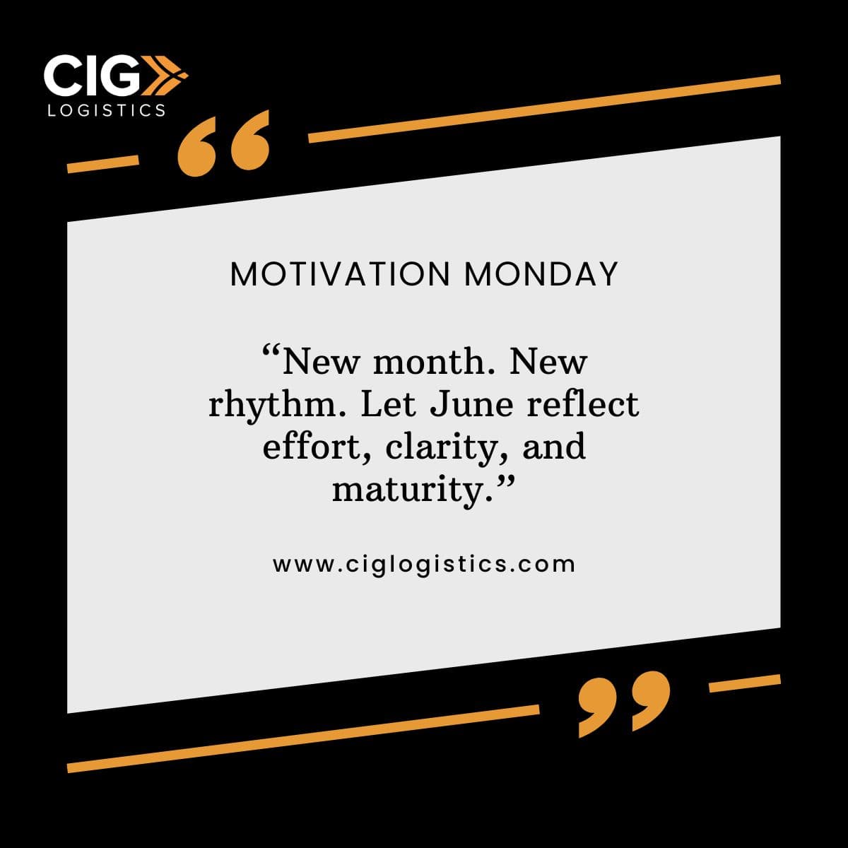 June is your reset graphic from CIG Logistics