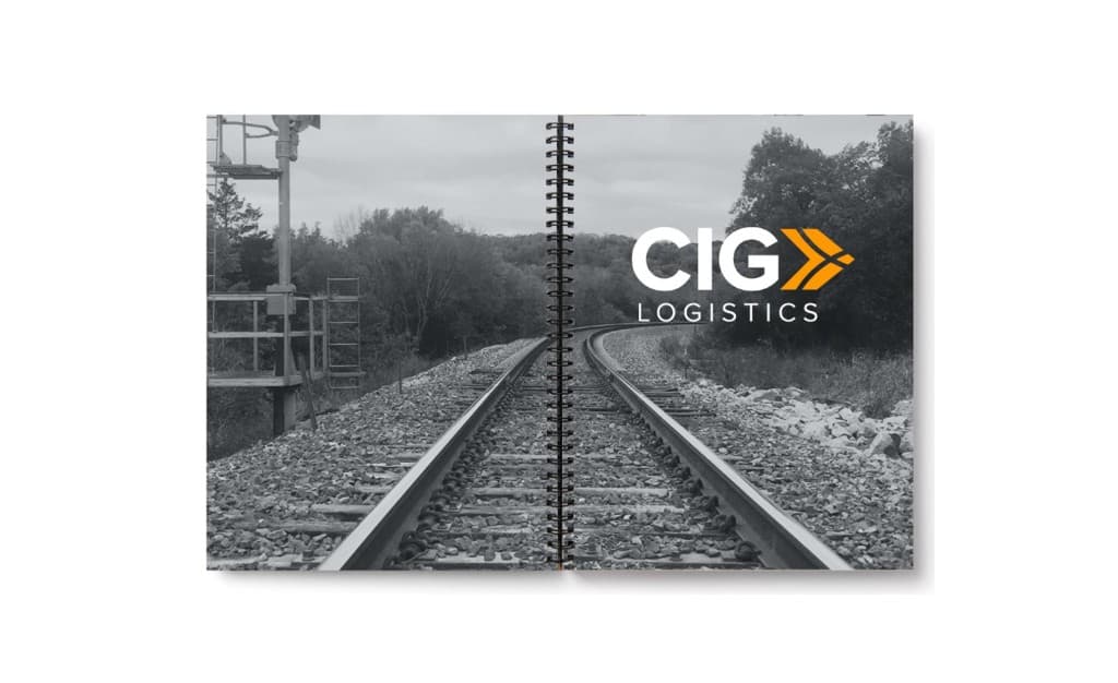 CIG Logistics spiral notebook with rail image cover