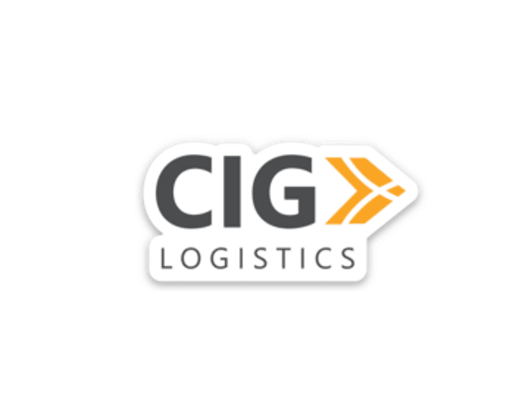 CIG Logistics orange and gray vinyl sticker